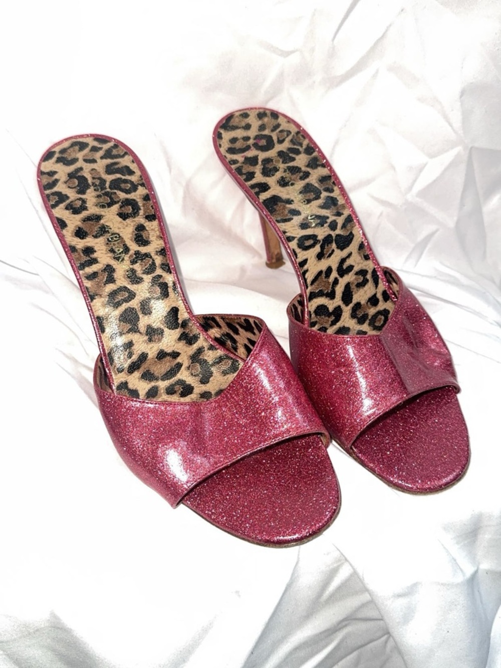Pink Glitter Open-Toe Dolce & Gabbana heels, so comfortable!